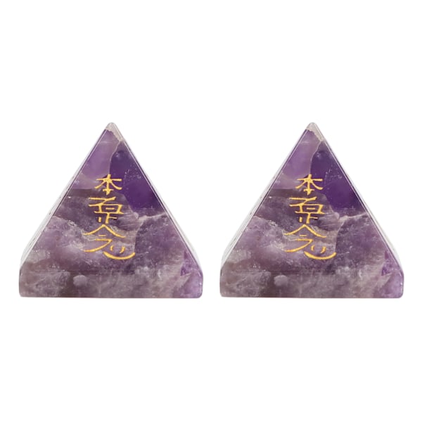 2 st energipyramid i utsökt fyrkantig lettering kristallpyramid energisten för meditationsgåvor dekorationer