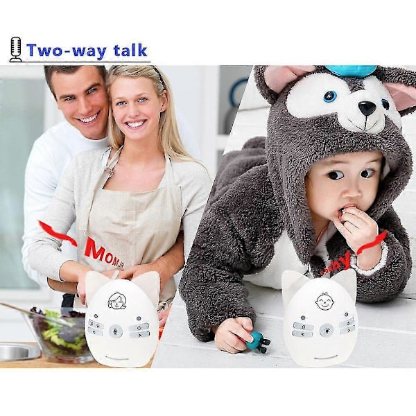 Trådløs V30 Bærbar Babysitter 2.4ghz Audio Babyalarm Digital Stemme Broadcast Tovejskommunikation Nat