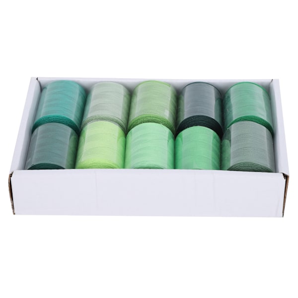 10 rullaa ompelulankaa Set Koti Pagoda Langat DIY Tarvikkeet 300 Jaardia 402Vihreä