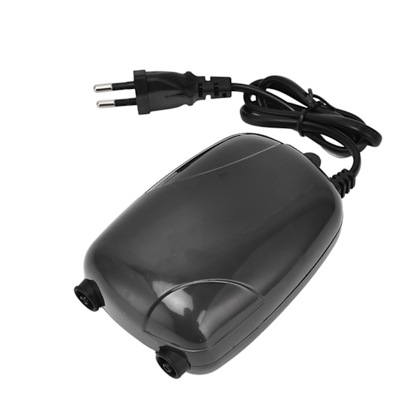 Akvarie Luftpumpe Fisktank Mini Oxygenpumpe Dobbelt Udløb med Tilbageslagsventil Rør EU 220V