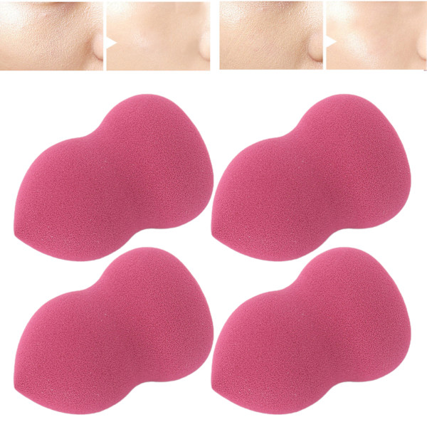 FOCALLURE 4kpl Wet Dry Dual Use Makeup Puff Soft Loose Powder Puff Set FA136 (viininpunainen)