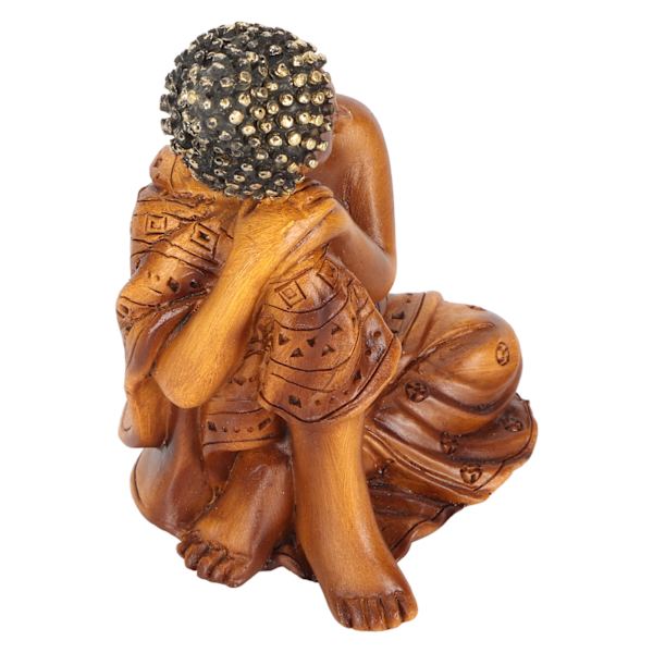 Buddha-statue Held og lykke Rigdom Fredelige Vibes Zen Meditation Buddha-figurer Buddha-indretning til kontorgang BS110F 10x7,3x6,8cm