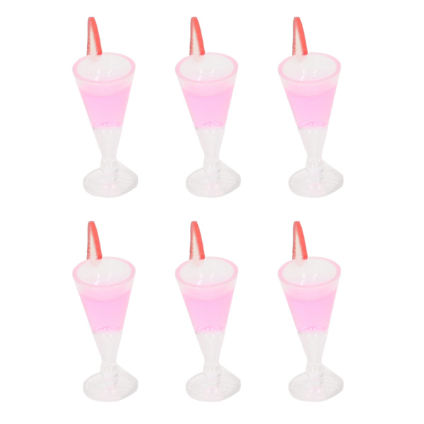 20 st dockhuscocktailglas, simulering av livsscen, 1/12 skala, minidrinkglas, leksak, dockhusdekoration, rosa