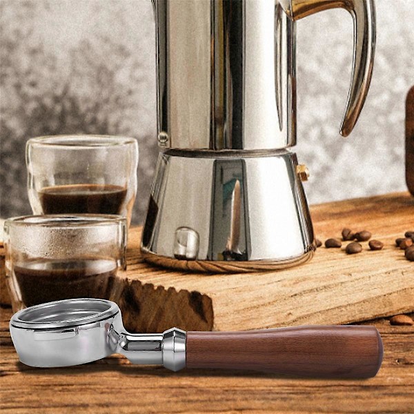 58 mm kaffemaskinfilterbrakett i rustfritt stål, bunnløst håndtak