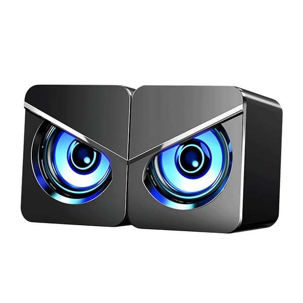 1 Par Højttaler til Desktop Computer Multifunktionel Stilfuld Stærk Bas 4D Stereo Lyd USB Kabelforbundet Højttaler til Hjemmet