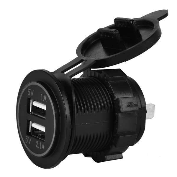 Vanntett dobbel USB-laderuttak 3.1A med LED-indikator for bil, båt, mobil