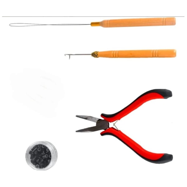 4 stk. parykk tang sett robust lett parykk hår extensions tang sett for salong stue