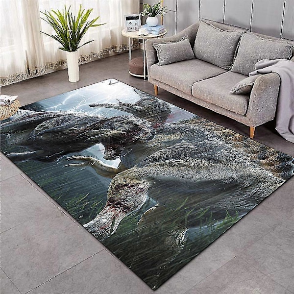 Mattor i nordisk stil 3D Dinosaurie Tryck Tjockare Matta för Vardagsrum Sängsida Sovrum Fjäder Matta Hushålls Flannel Matta/mattor20 120cmx180cm
