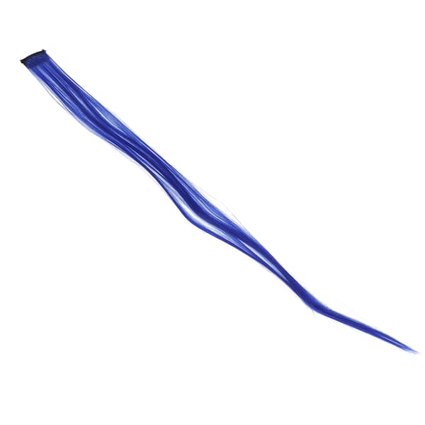 Farvede Hår Extensions Highlight Syntetisk Hårstykke Clipin Hår Extensions til Piger (Mørkeblå)