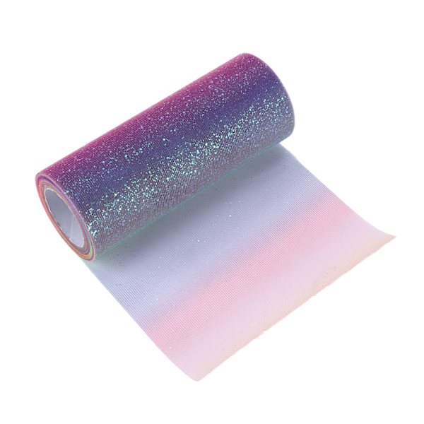 Regnbågsglitter tyll lång flexibel utsökt praktisk bred applikation gnistrande tyll för bröllopsfestregnbåge