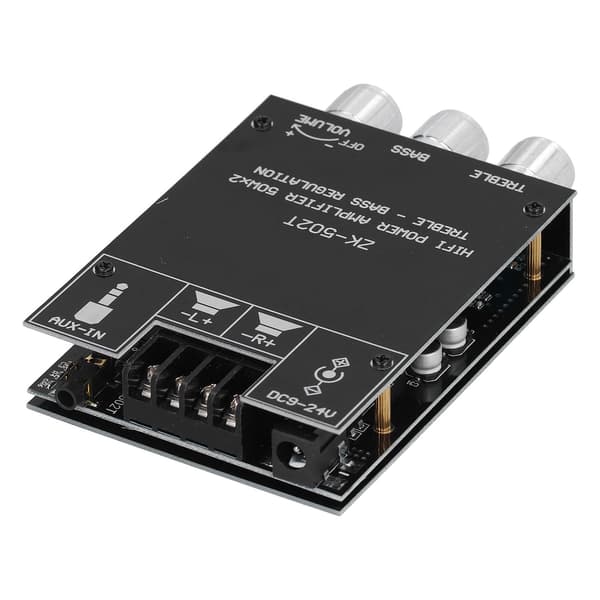 Effektforstærkerkortmodul Bluetooth Stereo Dual Channel AMP med diskant-basstyring ZK‑502T