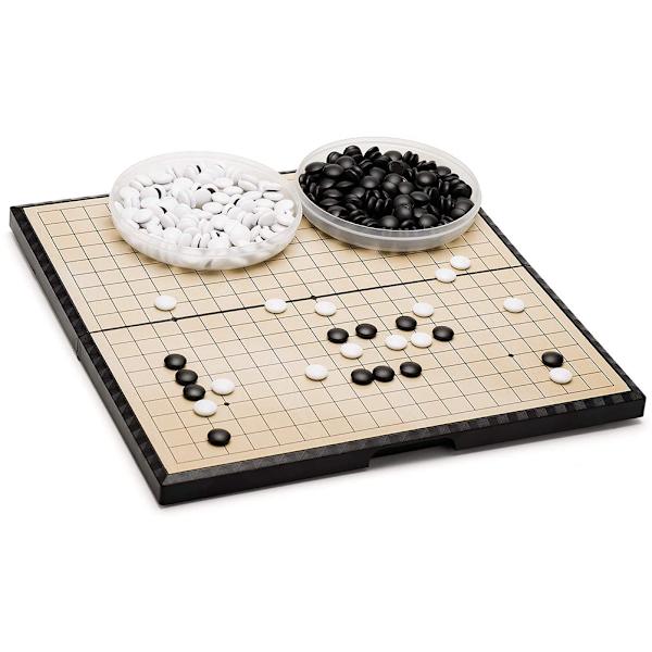 Magnetic Go Game Set 19x19 - Resestorlek, hopfällbar bräda med magnetiska bitar - för nybörjare, barn och vuxna