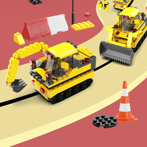 DIY induktiv gravemaskine byggeklodser Legetøjsbil til børn 3+