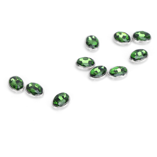 10 kpl kynsitimantteja 10x14mm soikea kynnetön reuna irrotettavat vaatteet laukut kengät hatut käsin ommellut tarvikkeet (vihreä)