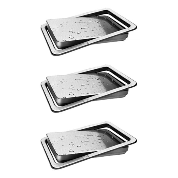 3x Rostfritt Stål Skräp Lock Soptunna Lock Infällt Inbyggt Balans Svänglock För Kök C
