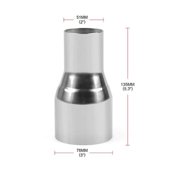 Universal rustfri stål udstødningsrør konnektor rør adapter reduktionsstykke modificeret del 51MM / 76MM