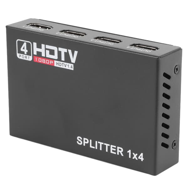 Video Splitter 1 ind 4 ud 1080P Understøttet Plug and Play USB Strøm Legering Kabinet HD Splitter til Stationær Computer