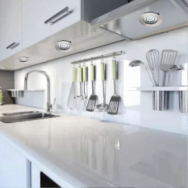 6 stk. LED Innfelte Downlights, LED Innfelte Spotlights Tak, Taklampe Ultratynn Lys Sterk Trådløs