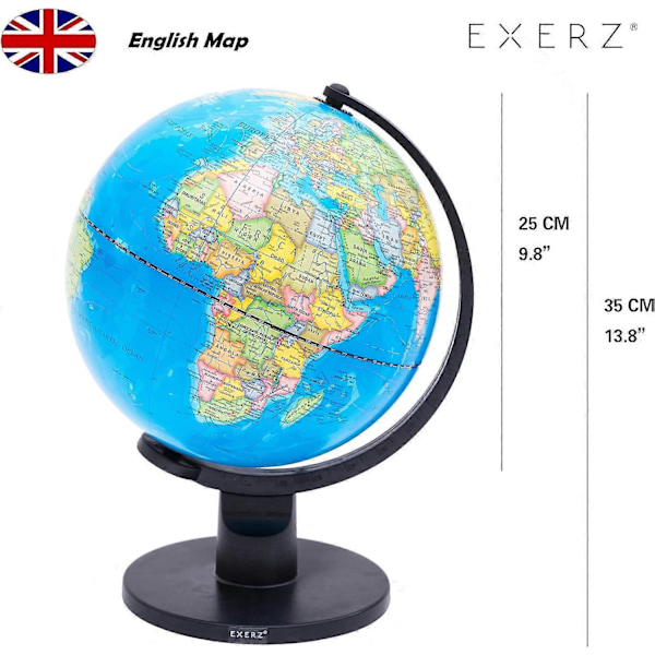 25 cm Jordglob - Engelsk Karta - Pedagogisk/Geografi/Modern Skrivbordsdekor