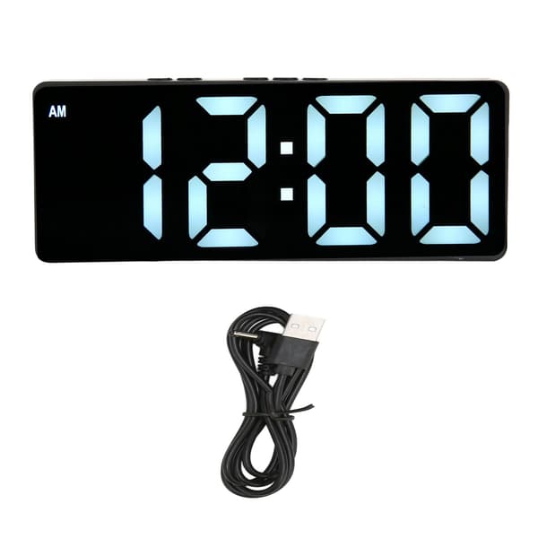 Digital Väckarklocka Multifunktion Stor Display Modern Stil Temperaturvisning LED Spegelklocka för Hem Sovrum