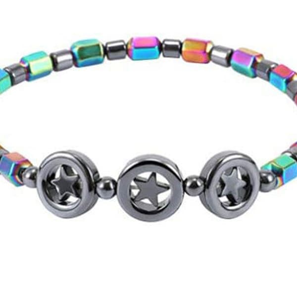 2 stk magnetisk terapi ankelbånd elastisk anti-hevelse hematitt ankelbånd armbånd unisex for menn kvinner