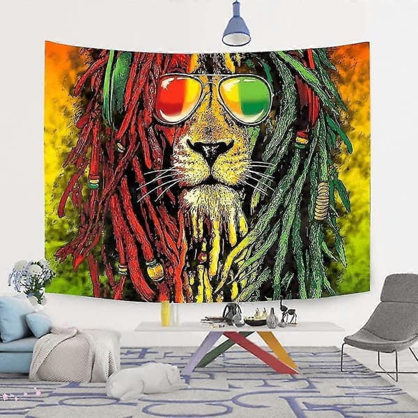 Rasta gobeläng rastafari lejonhuvud bob väggbonad gobeläng för vardagsrum sovrum studentrum inredning psykedelisk