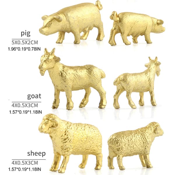 12 sæt guldplastik dyrefigurer jungle vilde dyr modeller mini dyr skrivebordsornament til børn