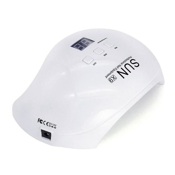 Rosa LED-neglelampe med automatisk start-sensor, LCD-skjerm og 30, 60, 99 sekunders timer