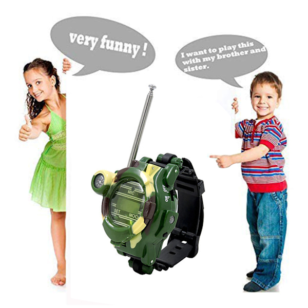 Barn Walkie Talkie Multifunktionell Walky Talky Klocka med Ficklampa Barn Utomhusspel Intercom Leksakspresenter för Pojkar Flickor