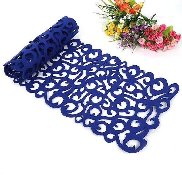 Vintage blå blomster gennembrudt filt bordmåtter
