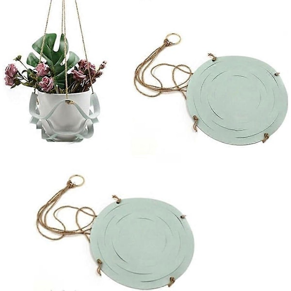 Hängande Blomkruka i Läder - För inom- och utomhusbruk 22cm / 10cm Himmelsblå