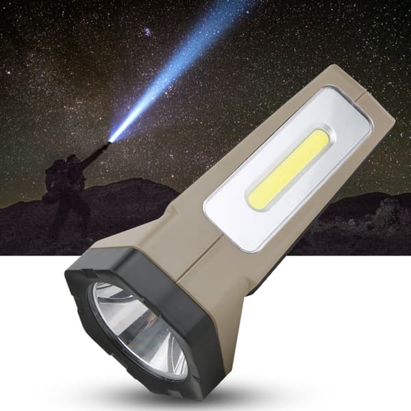 Multifunksjonell LED COB Ladelampe Vanntett Sterkt Lys med Elektrisk Mengdevisning for Utendørs Camping