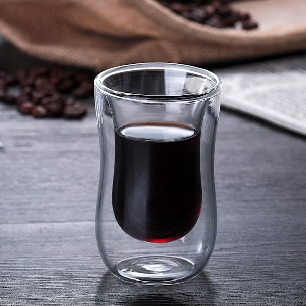 Dubbelväggig glas klar anti-skållning kaffe öl mjölk mugg kopp