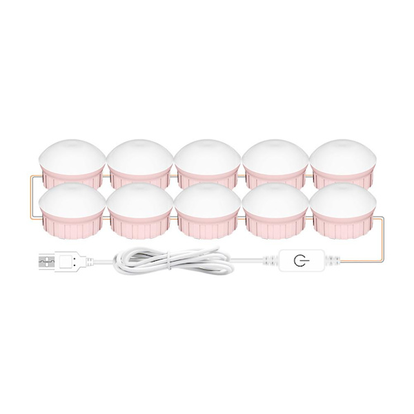 Professionelle spejl-lys til spejl USB 5V makeup spejl lys 3 farver dæmpbar justerbar lysstyrke lys til makeup forfængelighedsbord