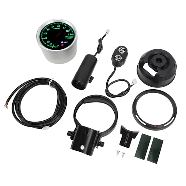 Varvräknare 85mm/3,35in diameter 0-11000RPM Färgglad LED-bakgrundsbelysning Universell för 12V motorcykel RV Yacht