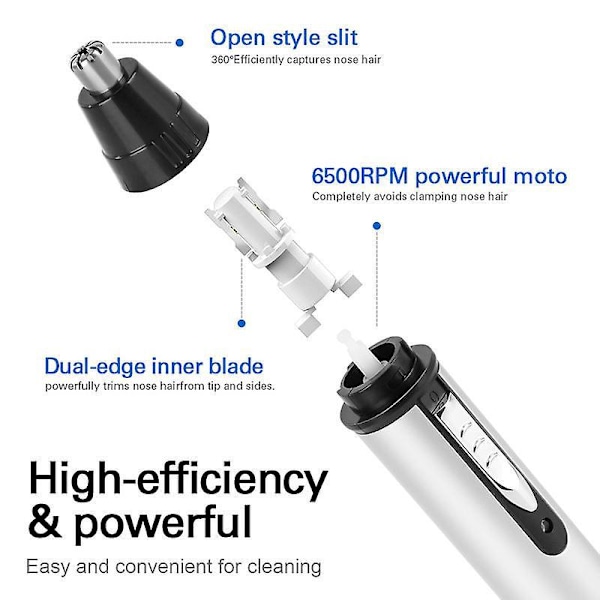 Batteridriven 4-i-1 Trimmer för Näsa, Öron, Halslinje och Ögonbryn
