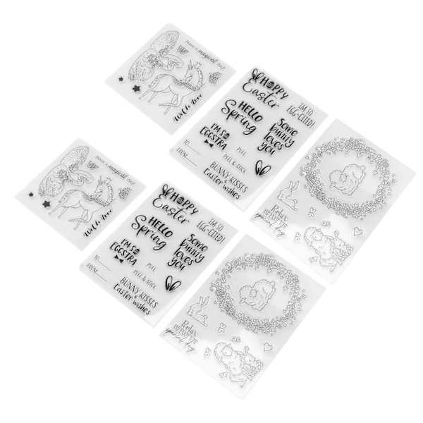 6 ark Klare frimerker Resirkulering Klart avtrykk DIY-kombinasjonskort Lage frimerker Dekorative stempler til album Invitasjoner
