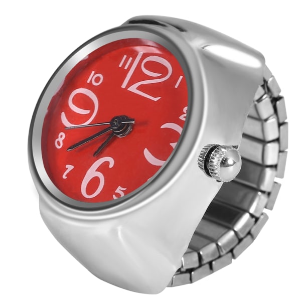 1 st Fashionabla kvinnor män kvarts analog rund fingerring watch (röd)