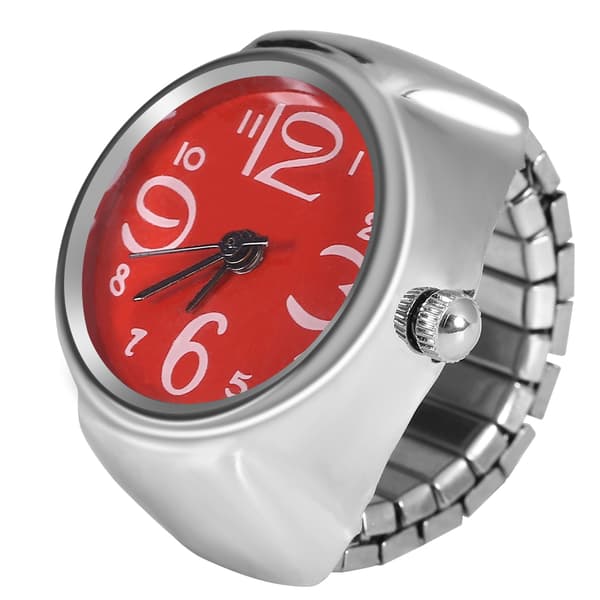 1 st Trendig Dam Herr Quartz Analog Rund Fingerring Kärleksklocka (Röd)