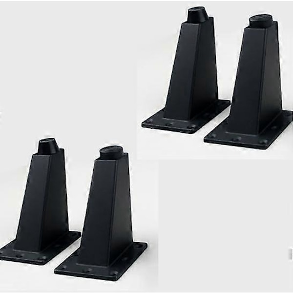 Sort (80 mm) 4 stk. Justerbare møbelfødder Køkkenben Bordplade Bar TV Skrivebordsben, Møbelfødder i aluminiumslegering, til sofabordsskab