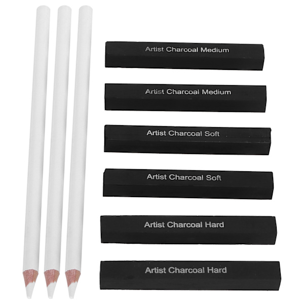 Hvit kullblyanter Karbontegning for Art Student Sketch Painting Accessories