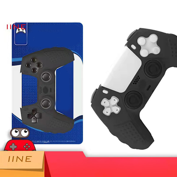 Gamepad Silicone Case Cover Skid Resistance Gamepad Protective Cover for PS5 Game Controller Black