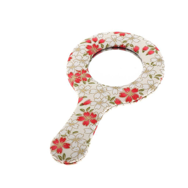 2 x Vintage-tyylinen pyöreä kädessä pidettävä matkameikkipeili kompakti meikkipeili kuvio 6