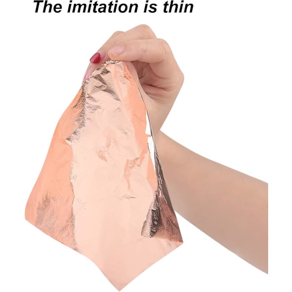 Guldimitation Blad för Förgyllning - 100 Ark (14x14cm) (Roséguld)