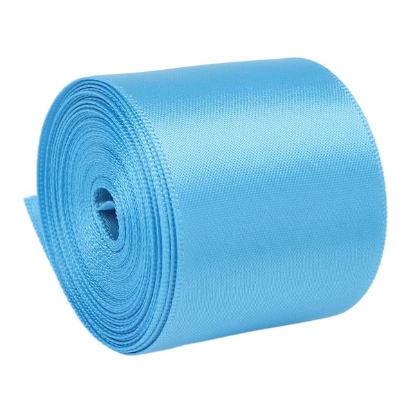 Dubbelsidig satinbandrulle 5m/16,4ft längd 38mm/1,5in bredd DIY polyester presentförpackningsband för hantverk hårprydnader himmelsblå