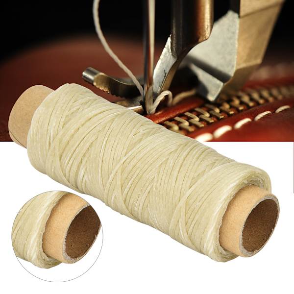 50 meter/rulle 150D/16 läderhantverk Platt sytråd Handsömmar vaxad tråd (beige)