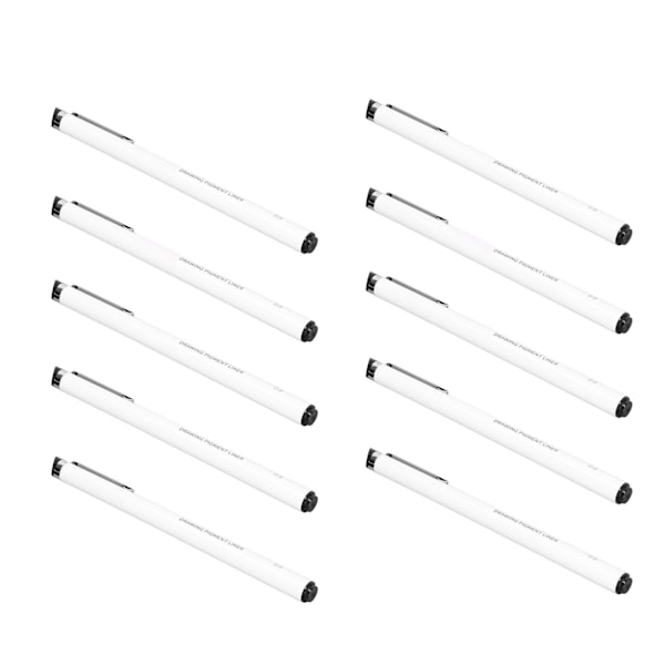 10 kpl mustavärisiä fineliner-kyniä, kestävä, vedenpitävä, haalistumaton, erittäin sujuva piirtokynä muistiinpanojen suunnitteluun, luonnosteluun ja piirtämiseen