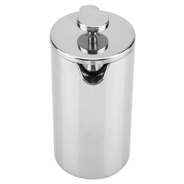 Dubbelväggig kaffebryggare i rostfritt stål fransk press tekanna med filter (1000 ml)