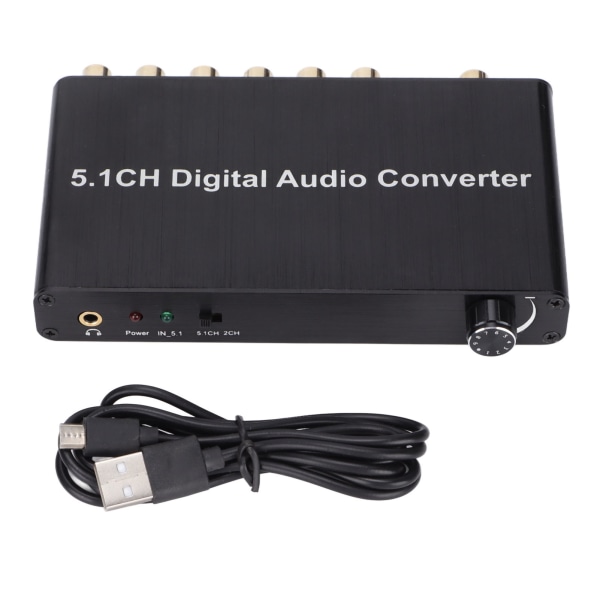 AY77 5.1CH DAC Converter Audio Decoder Digital Optisk Koaksial for Toslink til RCA 3,5 mm Jack for Xbox for PS4 for TV