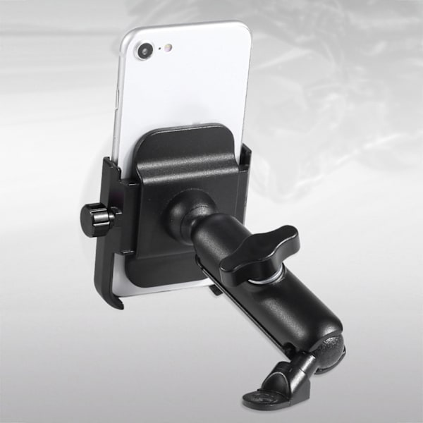 Sykkeltelefonholder i aluminiumlegering, roterbar, utendørs mobiltelefonstativ for motorsykkel, elsykkel, sykler uten lading, svart stativ